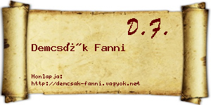 Demcsák Fanni névjegykártya